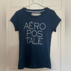 Aeropostale blue and white logo t shirt, never worn